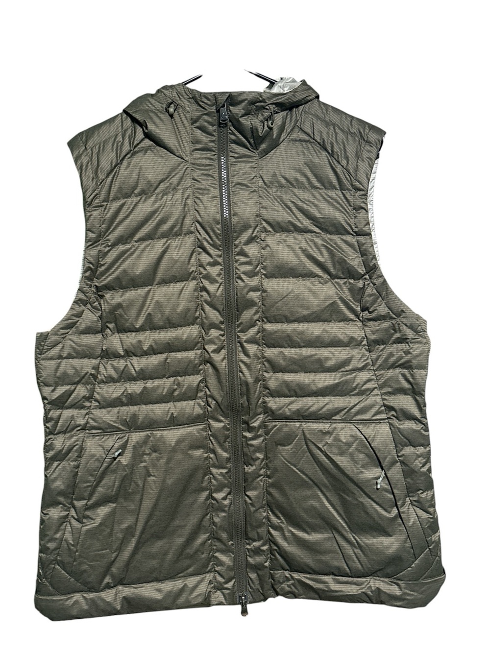 Prana Women’s  Olive Green Down Quilted Hooded Puffer Vest